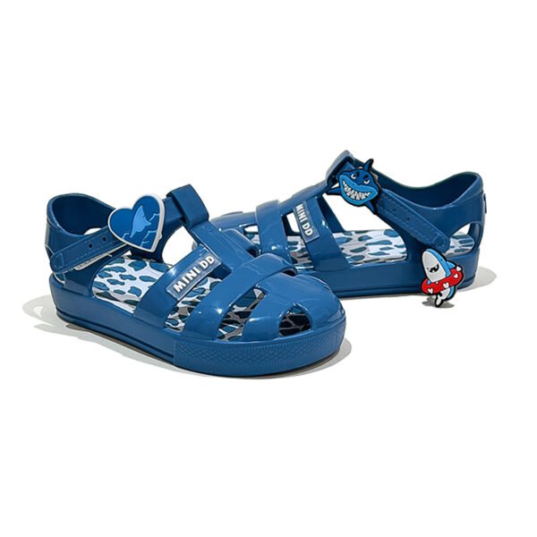 Little Girl Glitter Jelly Sandals Princess Shoes Closed Toe Soft Sole - Image 5
