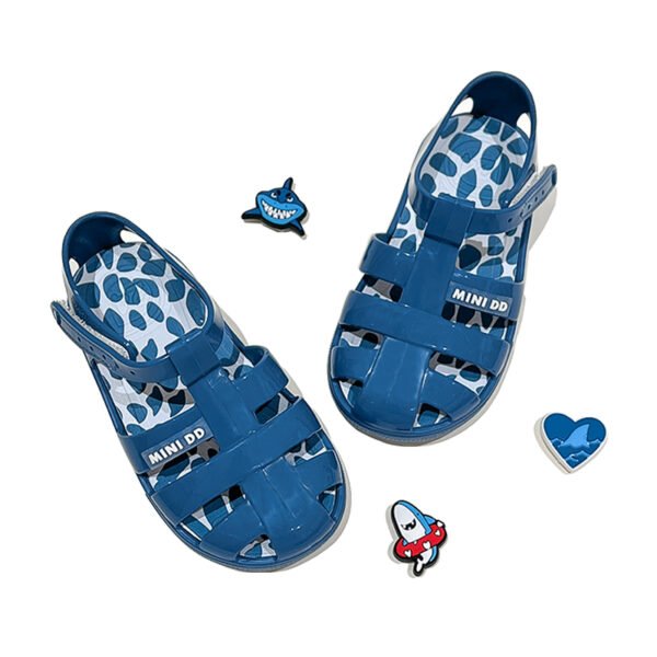 Little Girl Glitter Jelly Sandals Princess Shoes Closed Toe Soft Sole - Image 2