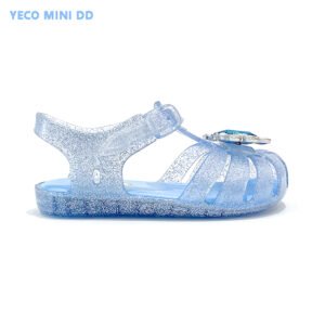 Girls Jelly Dress Sandals Soft Rubber Sole Beach Flats for Toddlers