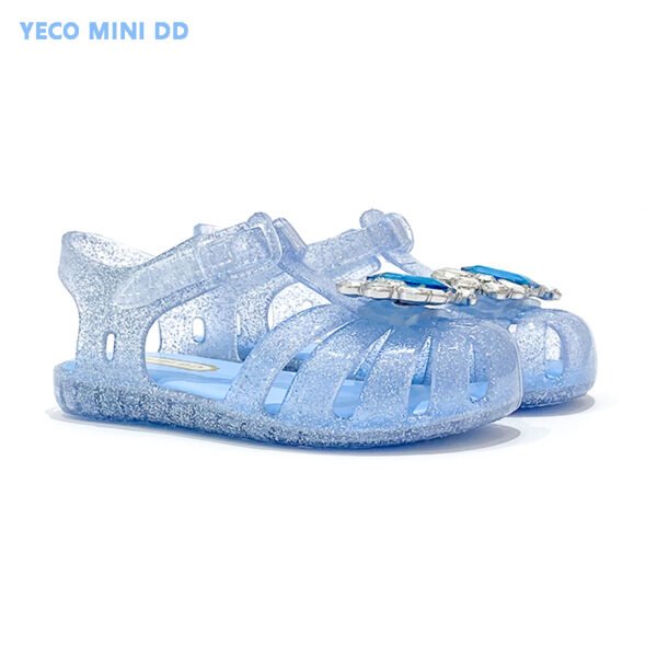 Girls Jelly Dress Sandals Soft Rubber Sole Beach Flats for Toddlers - Image 2