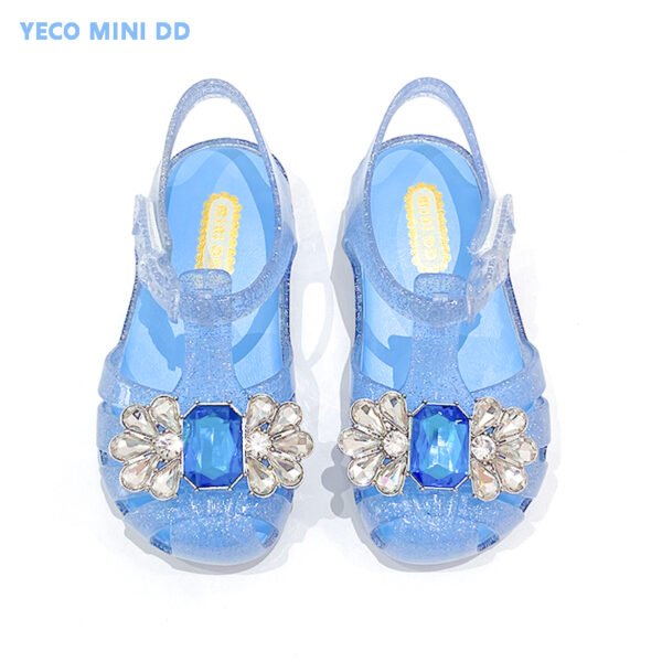 Girls Jelly Dress Sandals Soft Rubber Sole Beach Flats for Toddlers - Image 5